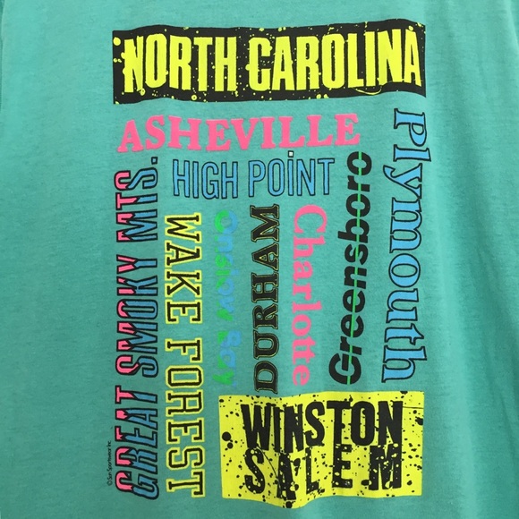 Vintage Size L, Sleeveless T-shirt, NC Cities - Picture 4 of 13